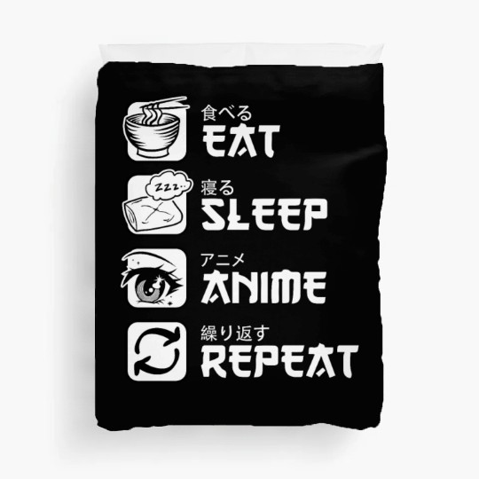 Eat Sleep Anime Repeat Japan Manga Duvet Covers