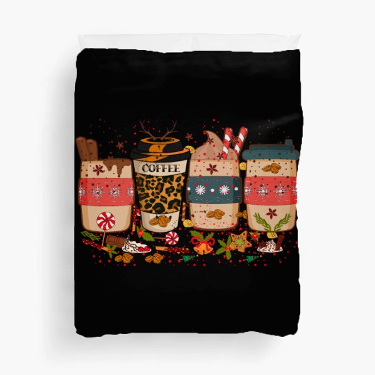 Christmas coffee, christmas party, christmas vibes Duvet Covers