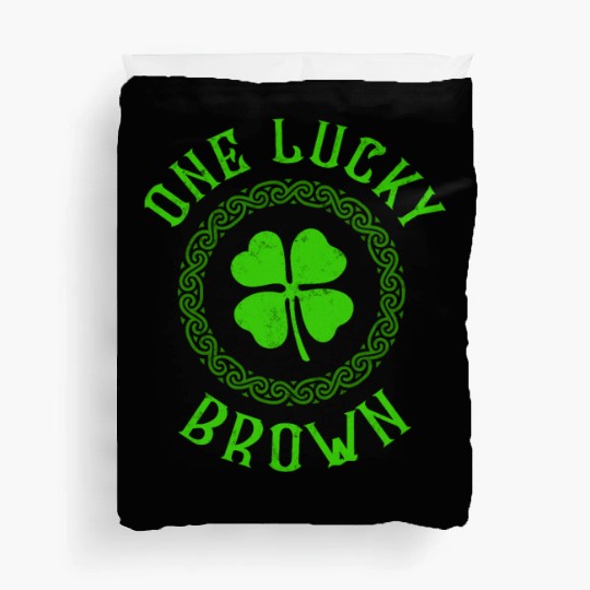 One Lucky Brown Irish Family 4 Leaf Clover Duvet Covers
