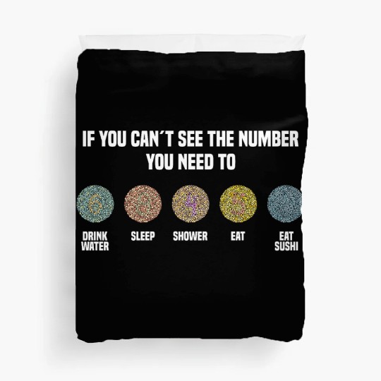 Ishihara Numbers - Eat Sushi Duvet Covers