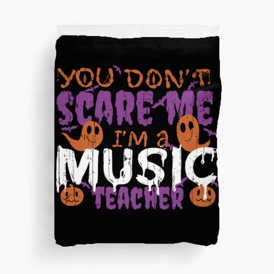 Ghost Pumpkin Music Teacher Halloween Duvet Covers