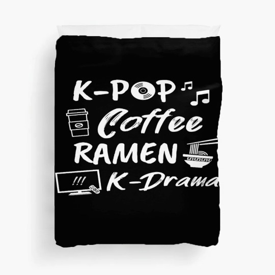Korea Inspired K-Pop Coffee Ramen K-Drama Love Duvet Covers