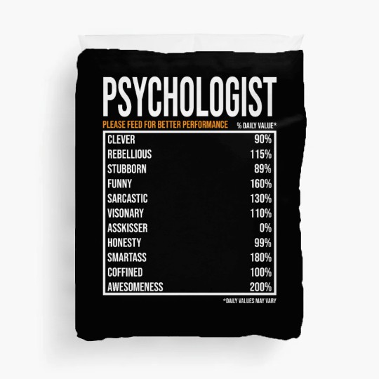 Psychologist Daily Value funny Psychologist Duvet Covers