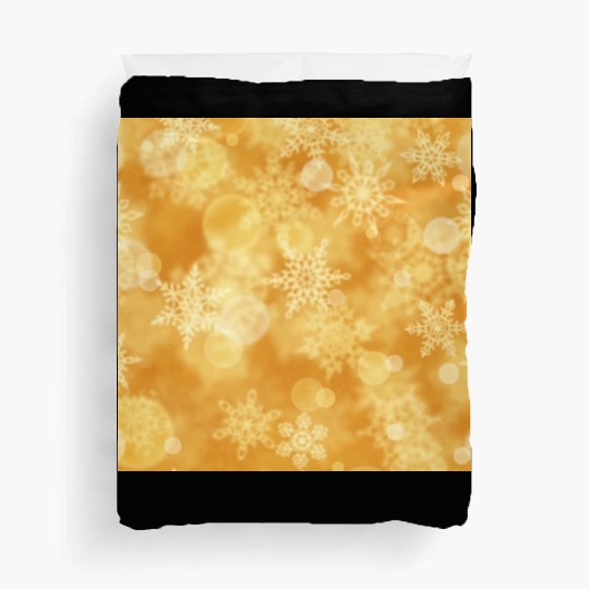 Orange White Snowflakes Pattern Duvet Covers