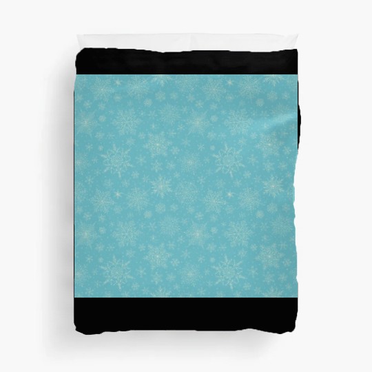 Teal Snowflakes Pattern Duvet Covers