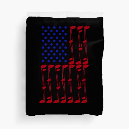 American flag made of golf accessory - outing Duvet Covers