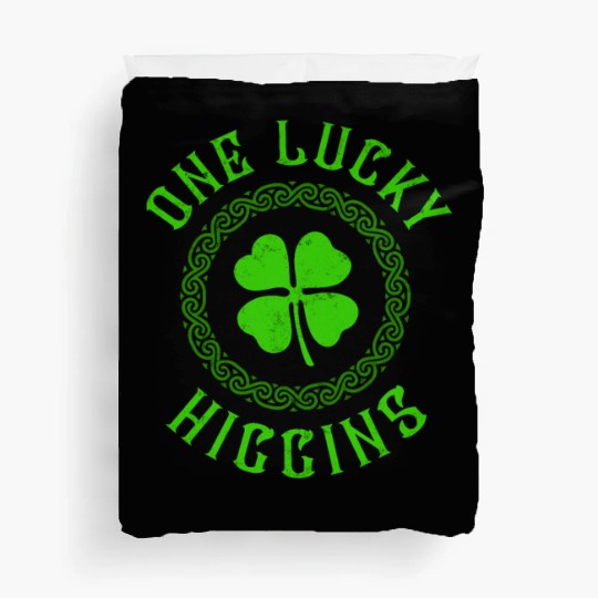 One Lucky Higgins Irish Family Four Leaf Clover Duvet Covers
