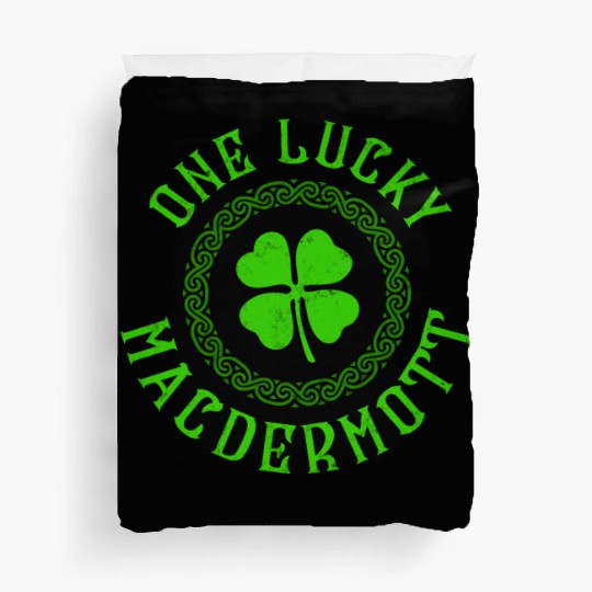 One Lucky MacDermott Irish Family Four Leaf Clover Duvet Covers