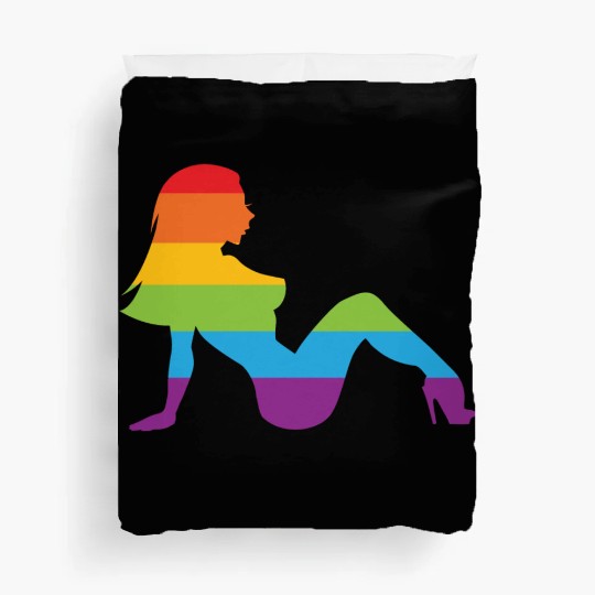Sexy Retro Mudflap Girl Lesbian Pride LGBT Duvet Covers