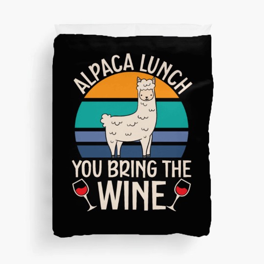 Alpaca Lunch You Bring The Wine Drinker Llama Duvet Covers
