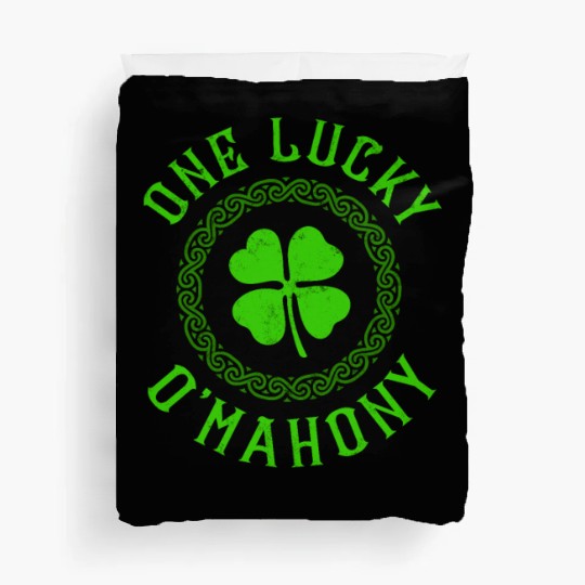 One Lucky O'Mahony Irish Family Four Leaf Clover Duvet Covers