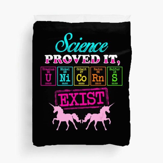 Unicorn Science Proved It Exist Chemistry Elements Duvet Covers