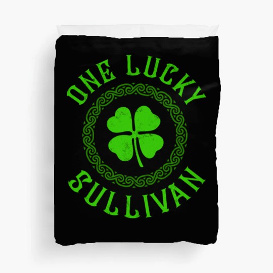 One Lucky Sullivan Irish Family Four Leaf Clover Duvet Covers