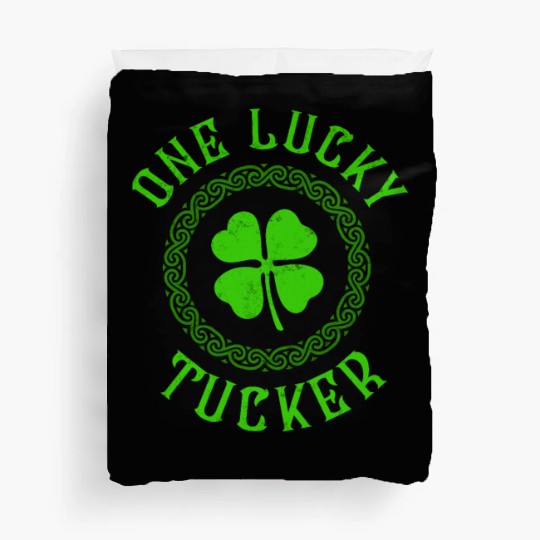 One Lucky Tucker Irish Family Four Leaf Clover Duvet Covers