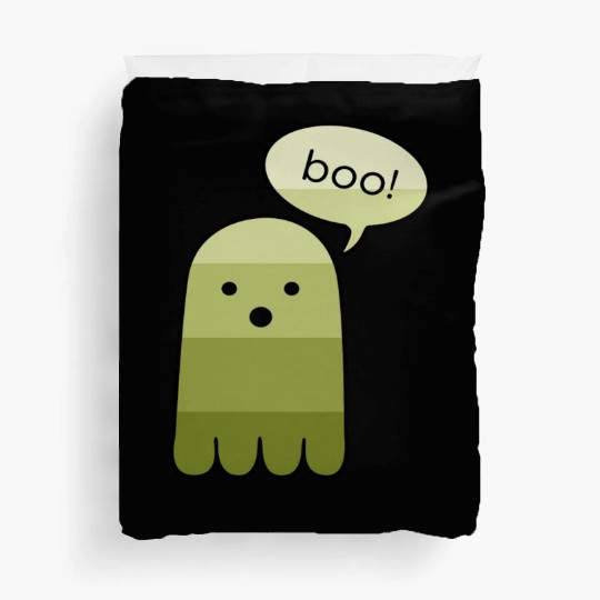 Olive Green Boo Ghost Halloween Duvet Covers