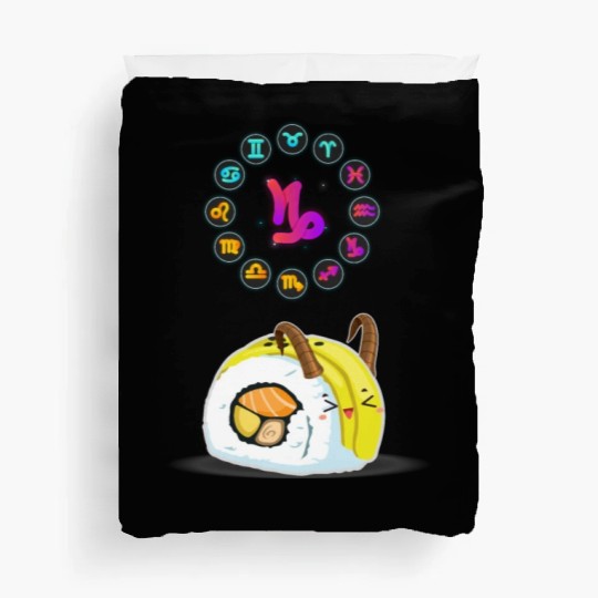 Japanese Sushi Funny Capricorn Zodiac Sushi Lover Duvet Covers