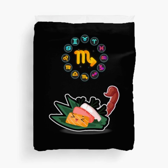Japanese Sushi Funny Scorpio Zodiac Sushi Lover Duvet Covers