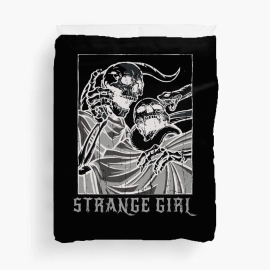 Skeleton Bones Tarot Card Occult Strange Gothic Duvet Covers