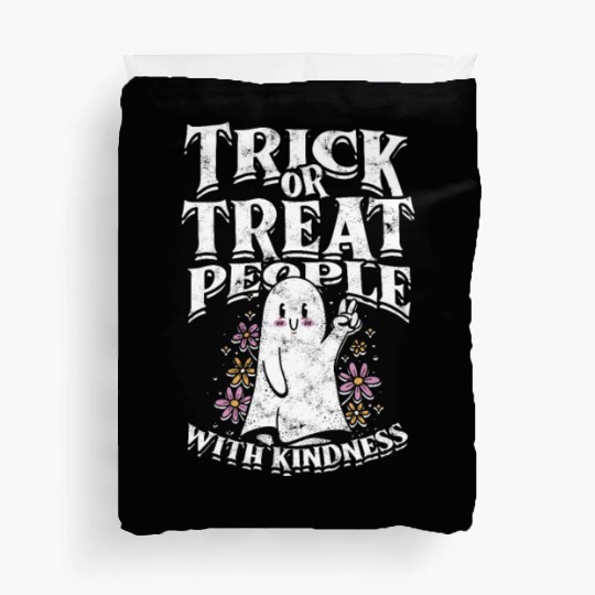 Trick or treat people with kindness - cute ghost Duvet Covers