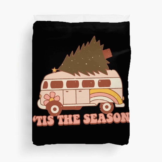 Christmas Doodles Tis' The Season Retro Holiday Duvet Covers