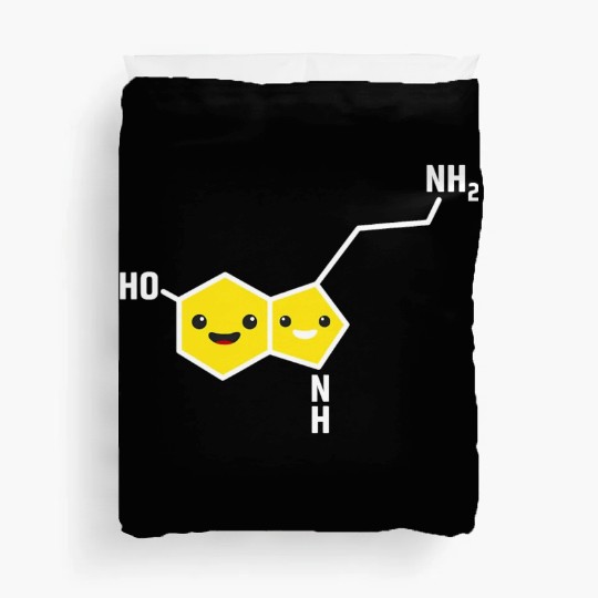 Happy Serotonin Molecule Science Chemistry Teacher Duvet Covers