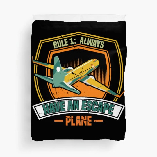 Airline Pilot Pun Escape Plane Aircraft Pilot Duvet Covers