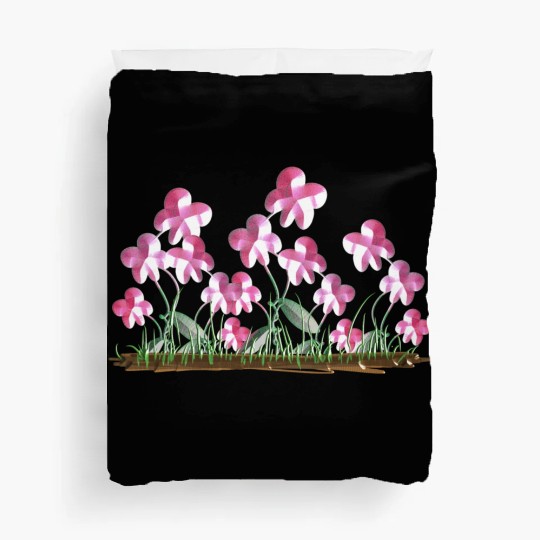 plants pink flowers nature icon Duvet Covers