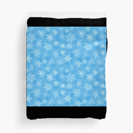 Pretty Light Blue Snowflakes Pattern Duvet Covers