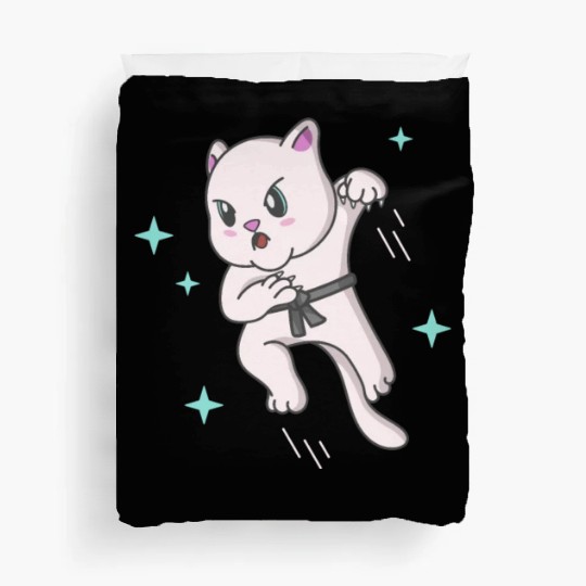 Kawaii Cat Ninja Kitten Fighter Karate Duvet Covers