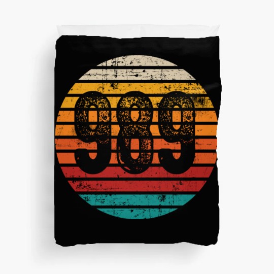 Distressed Vintage Sunset 989 Area Code Duvet Covers