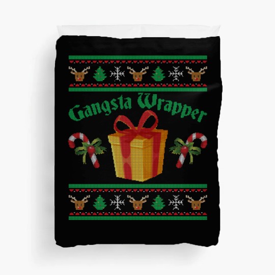 Gangsta Wrapper Christmas Candy Canes Duvet Covers