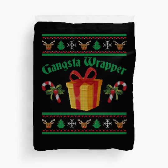 Gangsta Wrapper Christmas Candy Canes Duvet Covers