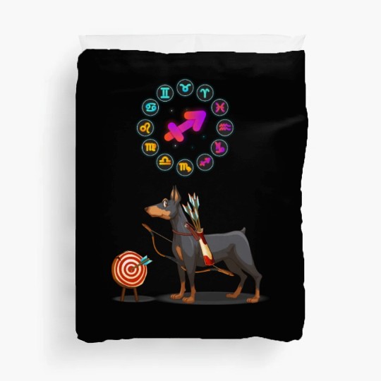 Funny Dog Lover Horoscope Sagittarius Zodiac Sign Duvet Covers
