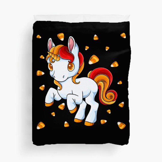 Halloween Unicorn Pony Candy Corn Halloween Duvet Covers