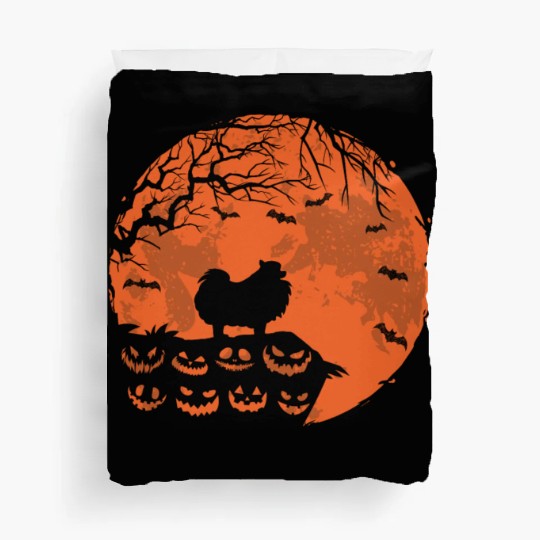Pomeranian And Moon Halloween Funny Dog Lover Duvet Covers