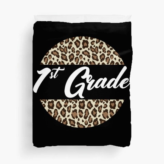 1st Grade Cheetah Print School Teacher Student Duvet Covers