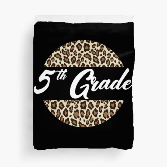 5th Grade Cheetah Print School Teacher Student Duvet Covers