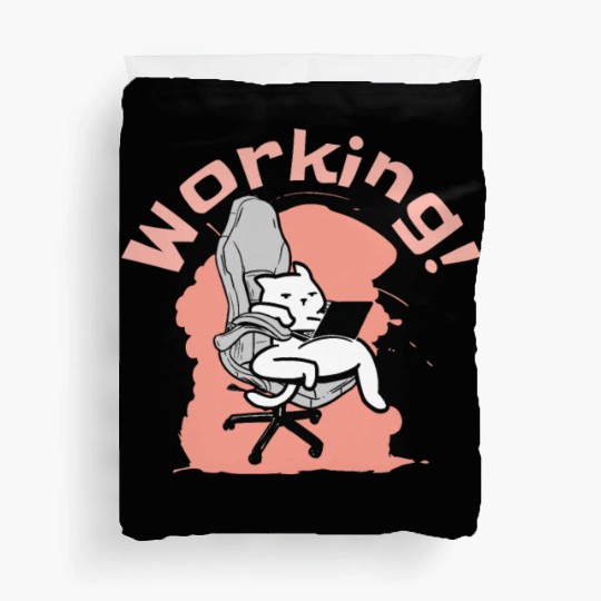 Working Cat Busy Cat Owner Professional Worker Duvet Covers