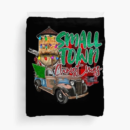 Country Farmer Life Small Town Christmas Red Duvet Covers