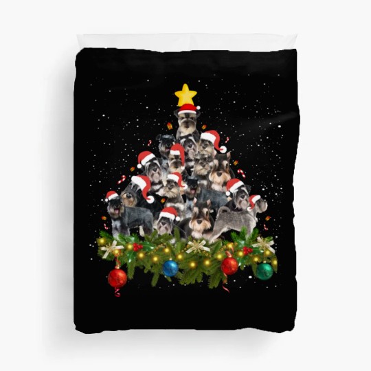 Schnauzer Dogs Tree Christmas Sweater Xmas Pet Dog Duvet Covers