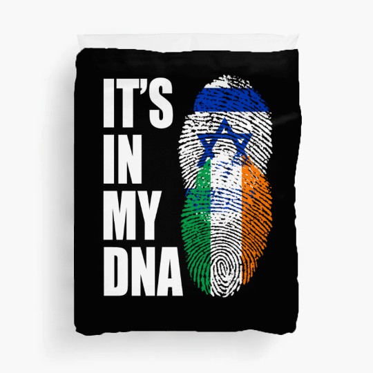 Israel And Irish Mix Heritage DNA Flag Duvet Covers