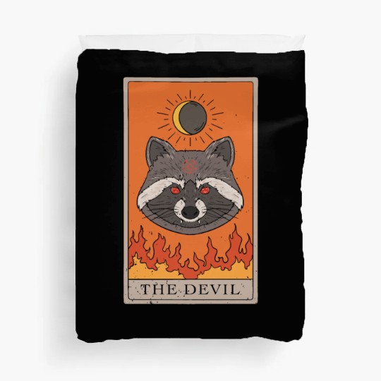 Racoon Devil Tarot Card Reader Duvet Covers