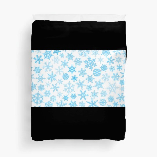 Christmas Snowflakes Pattern Blue White Duvet Covers