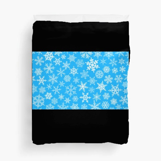 Winter Snowflakes Pattern Blue White Duvet Covers