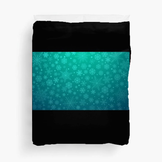 Turquoise Snowflakes Aesthetic Pattern Duvet Covers