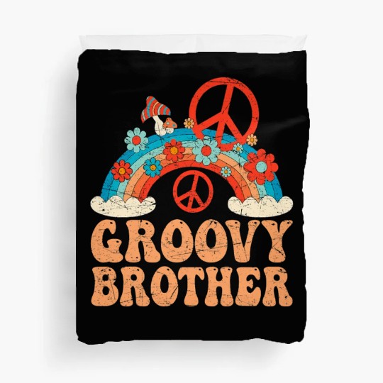 Groovy Brother 70s Aesthetic 1970 s Retro Brother Duvet Covers
