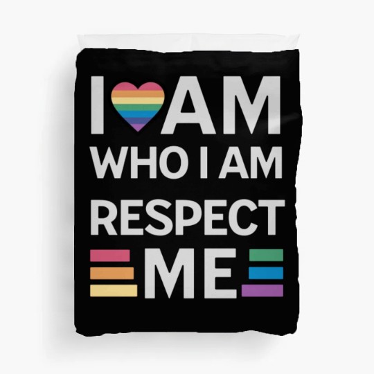 i am who i am respect me rainbow unisex Duvet Covers