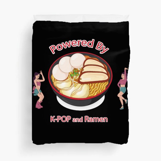 powered by k pop and ramen Duvet Covers