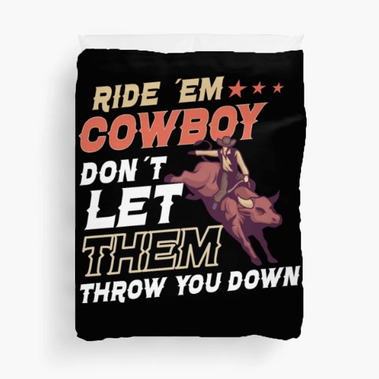 Rodeo Bull Riding Livestock Show Farmer Cattle Duvet Covers