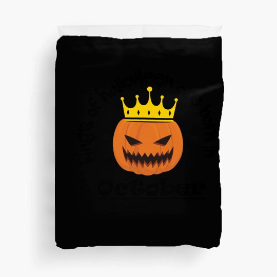 Kings of halloween are born in october Duvet Covers